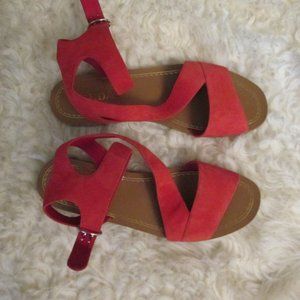 PRADA Red Suede Strap Spring and Summer Sandals